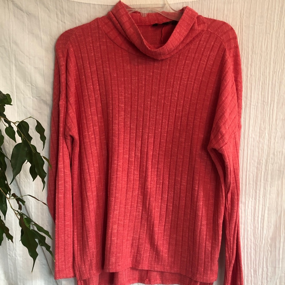 BANANA REPUBLIC size small pink cranberry turtle neck sweaters thick chunky - Picture 5 of 11